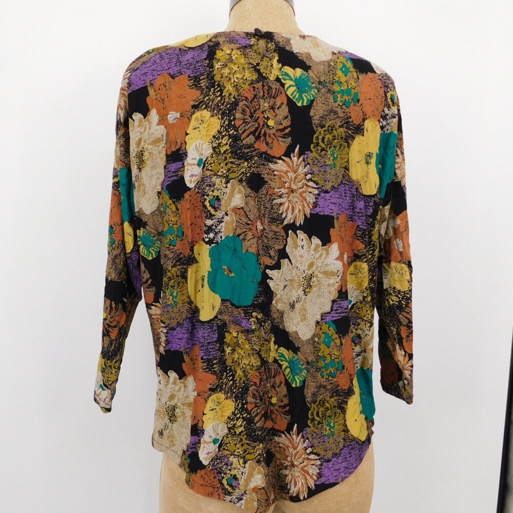 Lot Of 2 Kyu pi te (Korean Brand) Women Multicolor Floral Blouse NO SIZE TAG - Picture 4 of 14